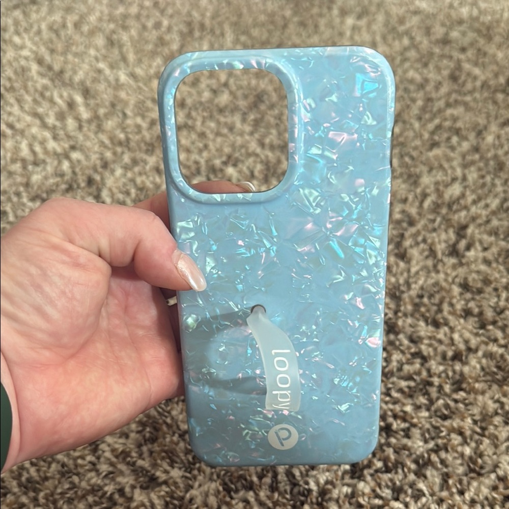 Blue Opal Shell iPhone 15 Pro Max Phone Case